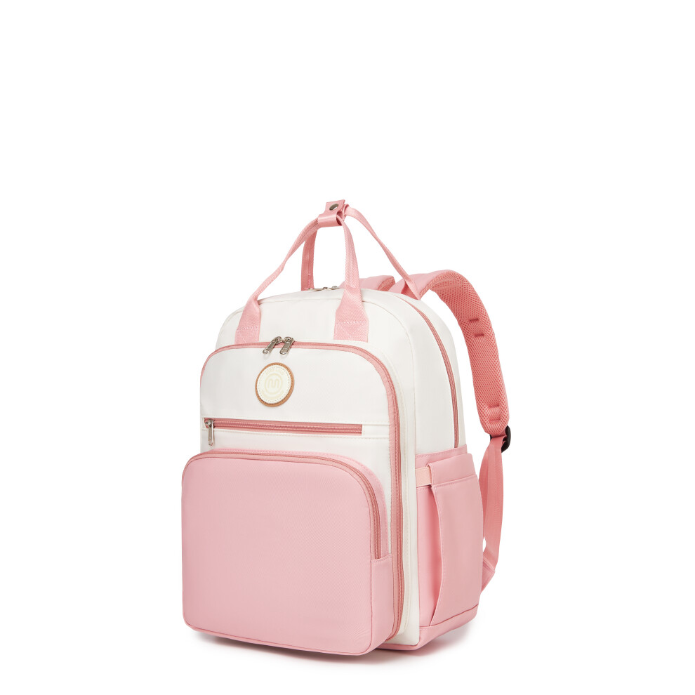 () Changing Bag Mommy Backpack Nappy Diaper Bag For Travel Or Hospital Caring Pink/Beige