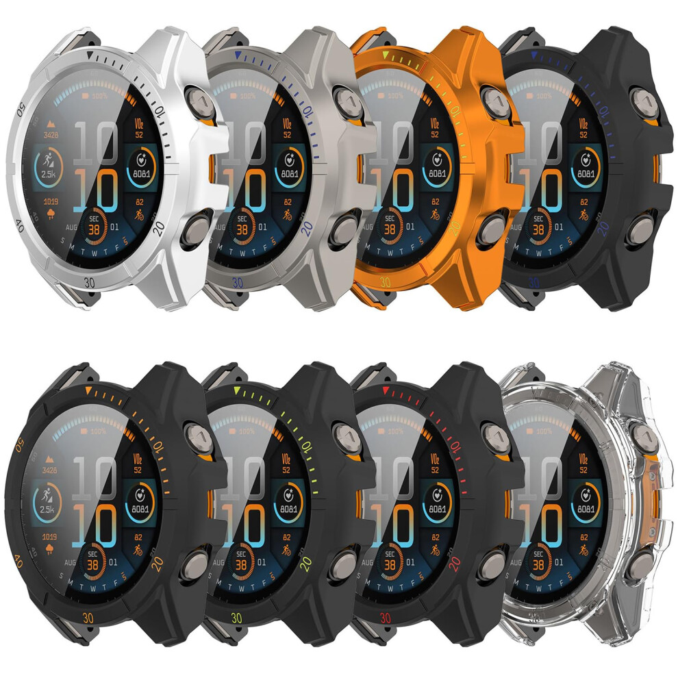Screen Protector And Case 8 Pack 47Mm Solar Tempered Glass Hard Pc Bumper For Garmin Fenix 8 9092120392067