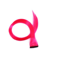 20 Inch Hot Pink Clip in Hair Extensions, Heat Resistant Colorful Highlights for Party and Costume