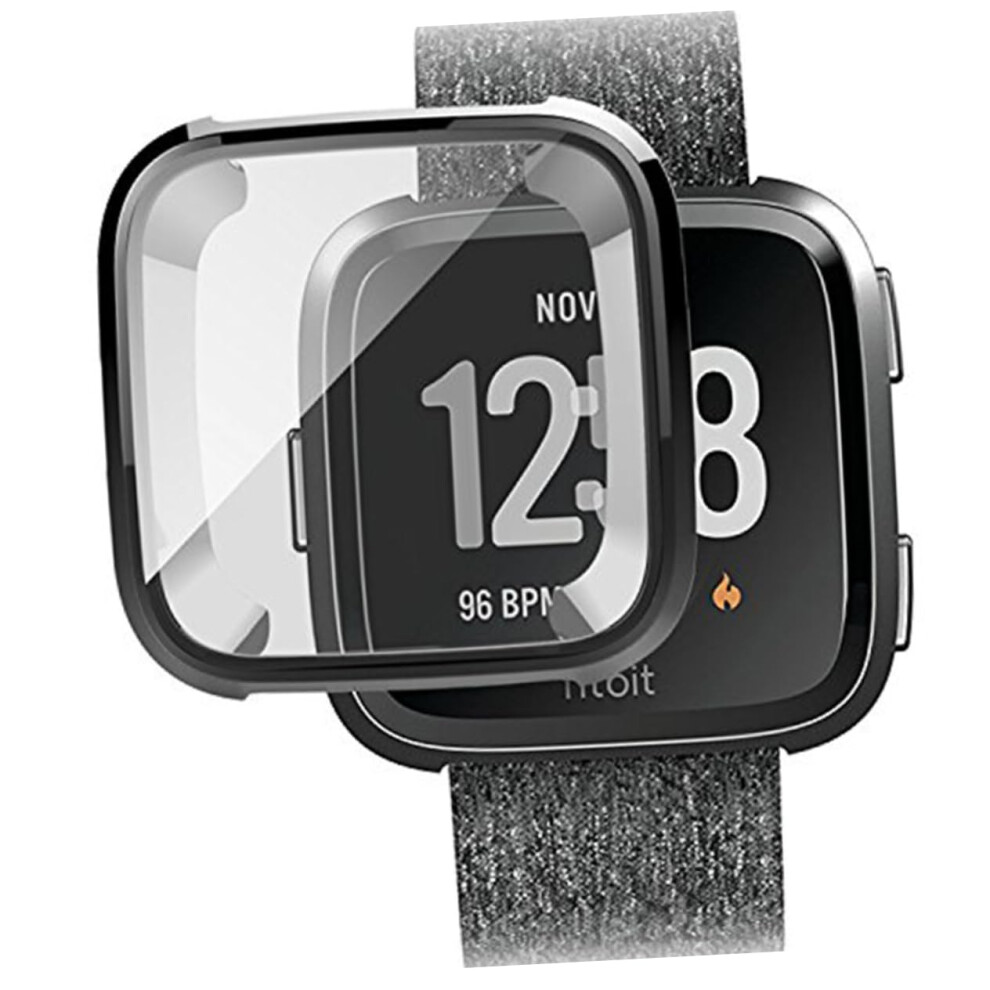 Case For Fitbit Watch, Flexible Tpu Silicone Shockproof Scratchresistant Bumper Cover, Black 9073542619314