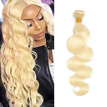 613 Blonde Brazilian Body Wave Human Hair Bundle 24 Inch 100g Natural Volume Dye Ready