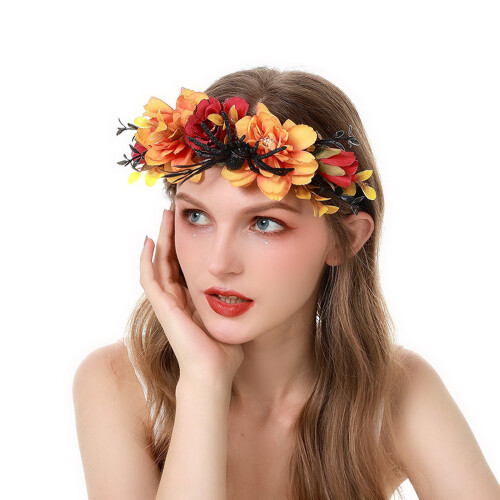 Halloween Spider Flower Headband Multicolor Cloth2Pack 1