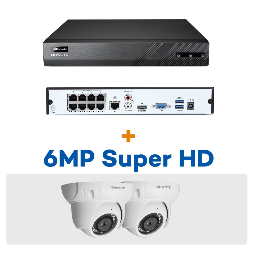 4K 8 Channel Poe Nvr Security Camera System With 6Mp Cameras For Home And Business Surveillance 9169991635804