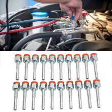 20PCS Aluminum Air Conditioning Hose Barb Fittings 3/8in Right Angle