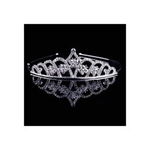 Silver Crystal Heart Bridal Crown Tiara for Wedding Party, Trendy Design with Comfortable Fit