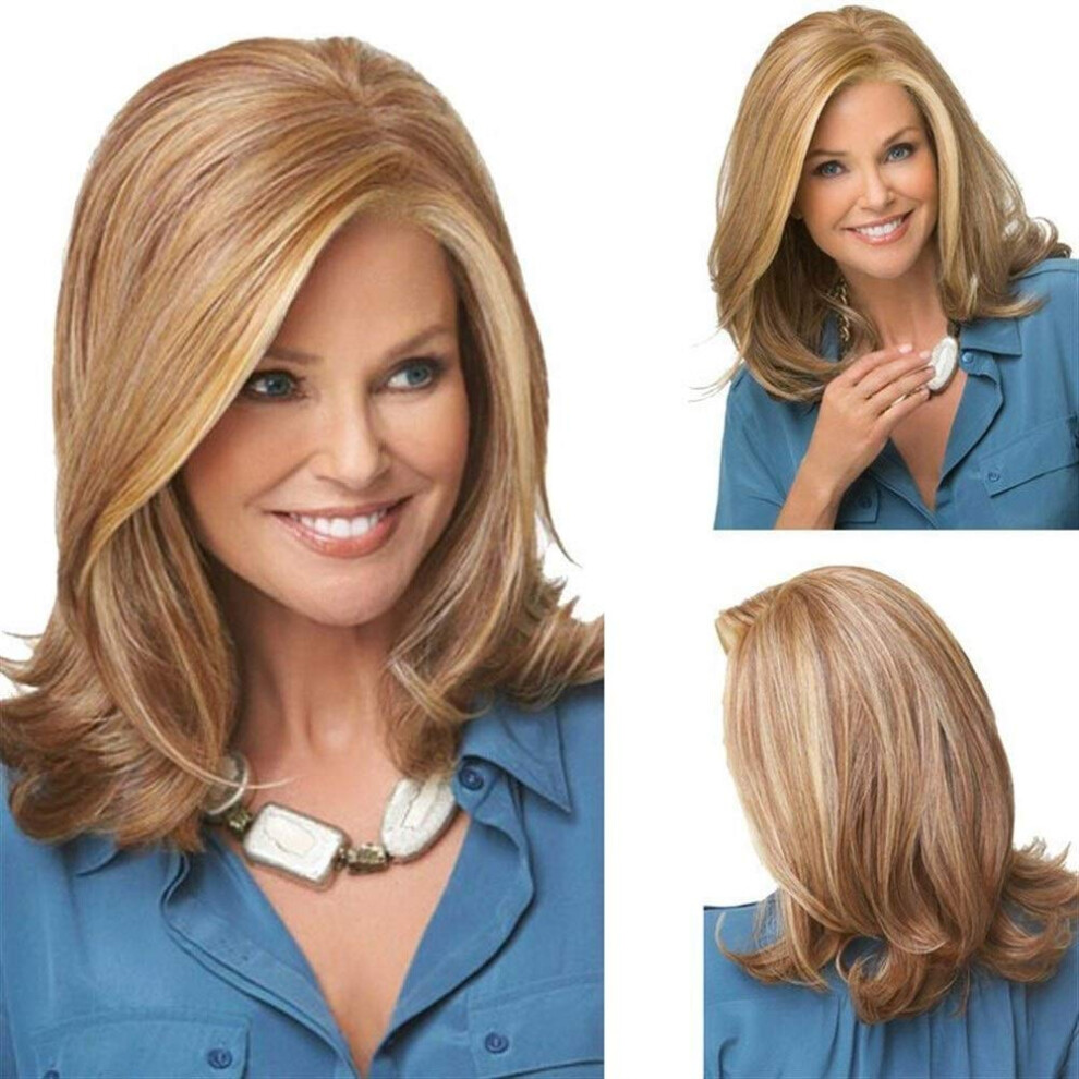 Unisex Yellow Long Synthetic Wig With Bangs, Heat Resistant Fiber, Natural Hairline, Fashion Style