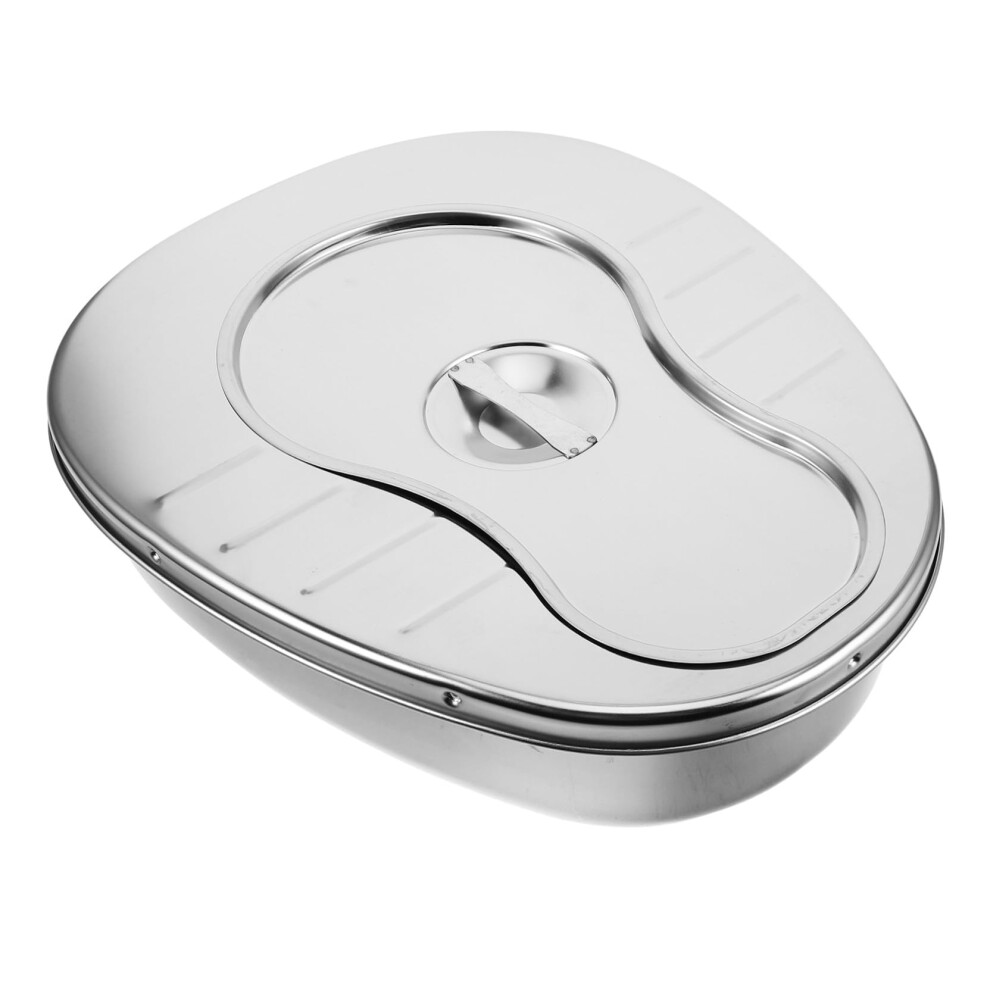 Portable Bedside Commode with OdorControl Lid and Stainless Steel Bedpan for Elderly Home Care
