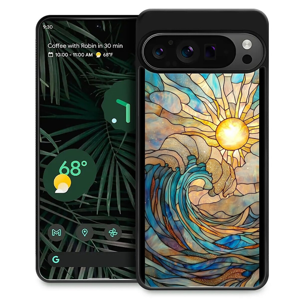 Case For Google Pixel 9 Pro Xl Shockproof Tpu Cover With Airbag Corner Protection And Stained Glass Design 9771547516637
