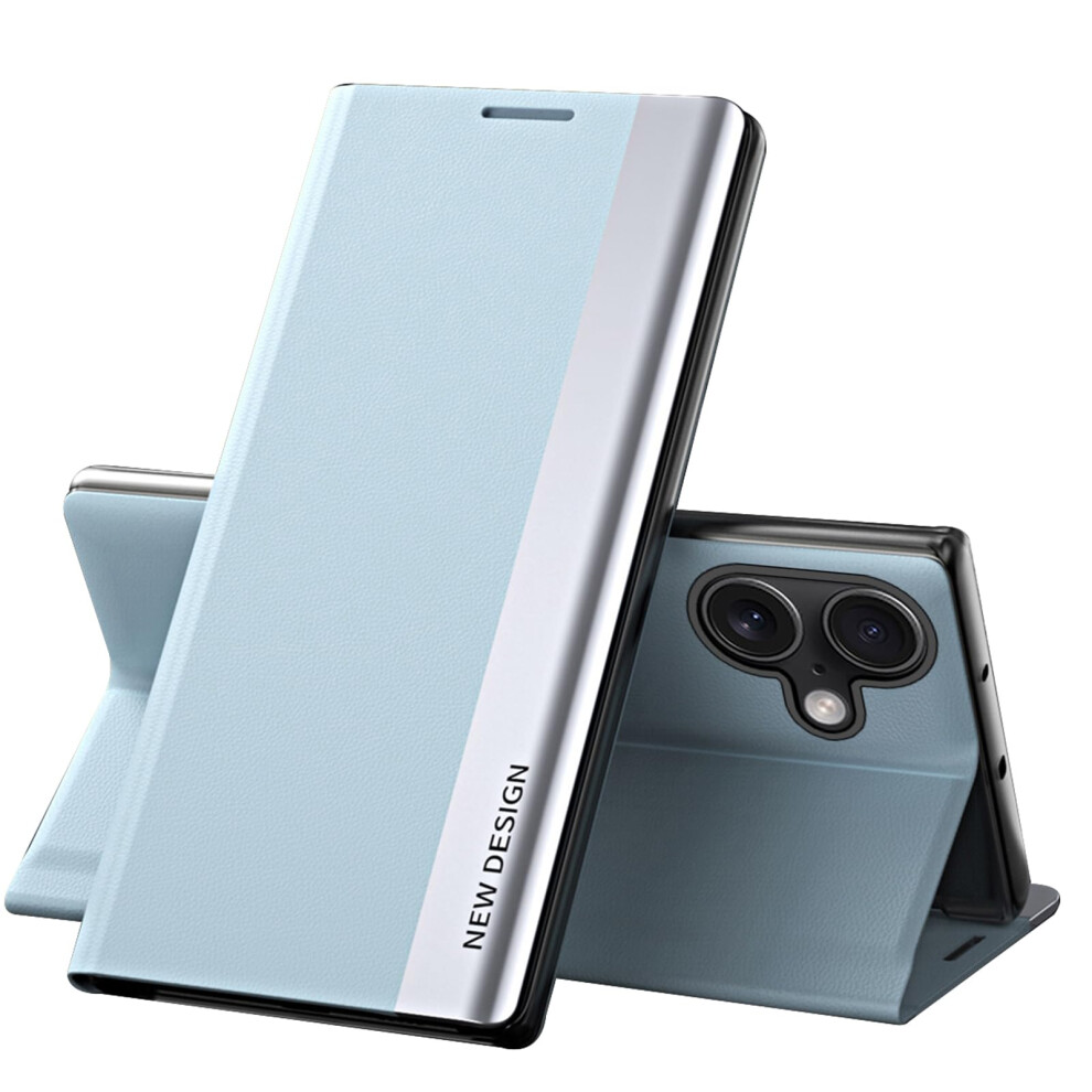 Pu Leather Wallet Case For Iphone 16 Pro Max, Shockproof Flip Cover With Magnetic Closure And Kickstand Blue 9073542654506