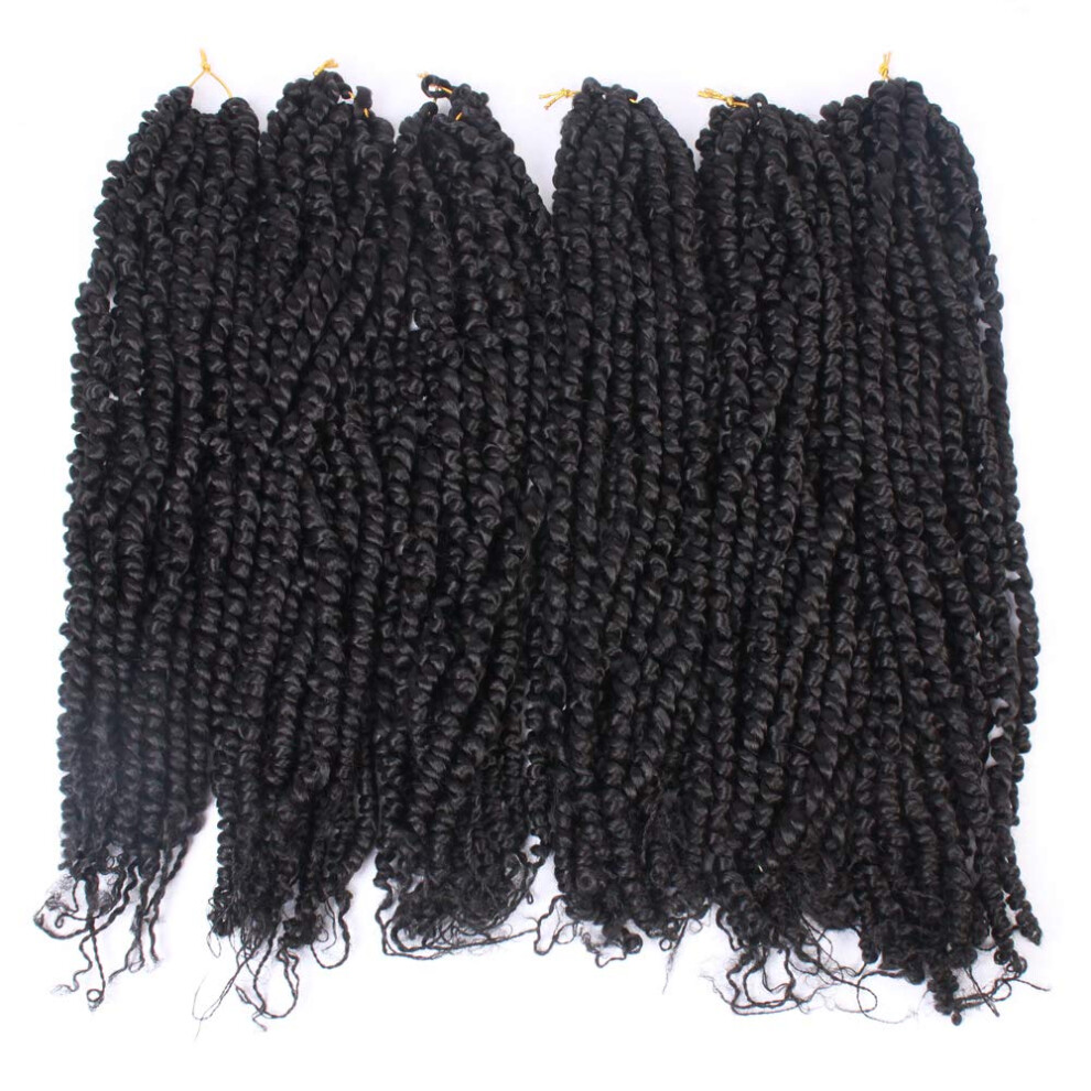 Unisex Passion Twist Crochet Hair 20 Inch 6 Packs Pretwisted Prelooped 1B Extensions