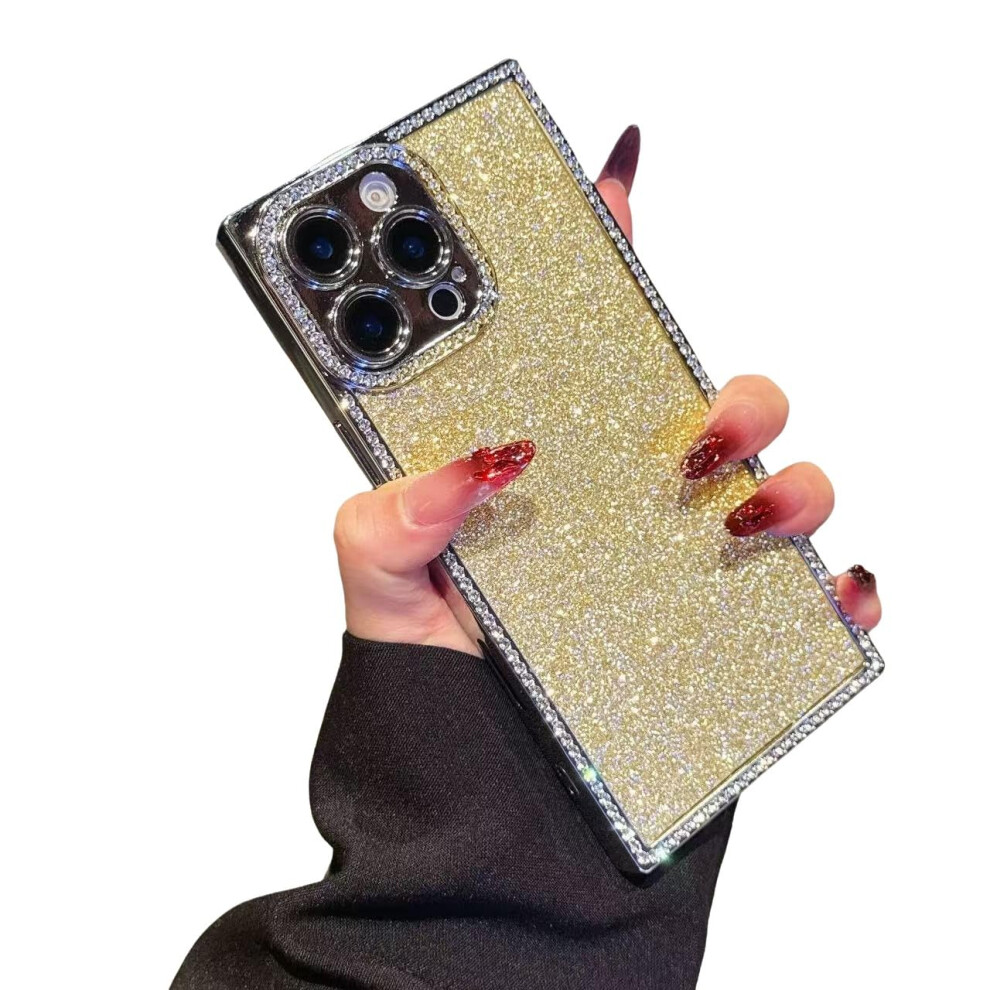 Glitter Sparkly Shockproof Tpu Case With Enhanced Camera Protection For Iphone 16 Pro Max Gold 9073542654636