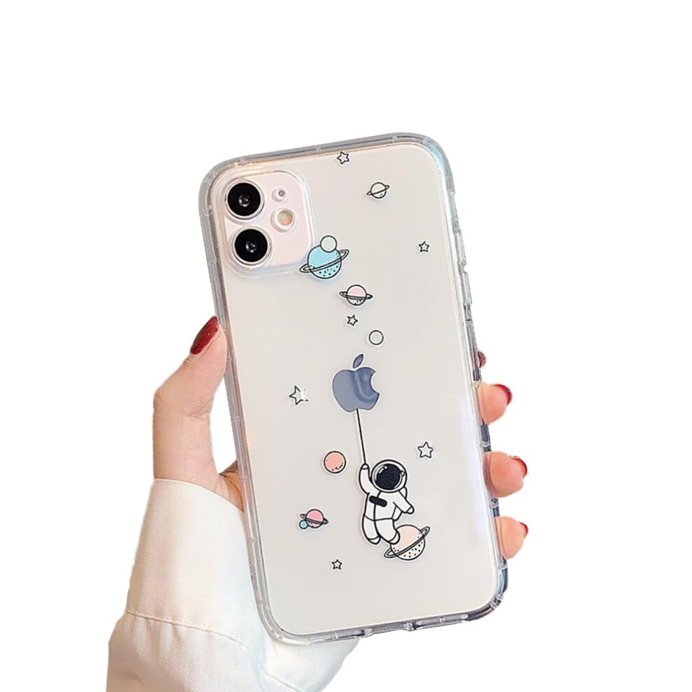 Cute Astronaut Case For Iphone 13 Pro Clear Soft Tpu Shockproof Silicone Cover Wireless Charging Ready 9073542654667