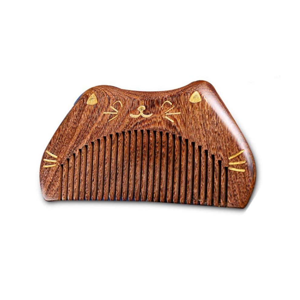 Unisex Green Wooden Hair Comb Sandalwood Antistatic Detangling Smooth Finish Beard Grooming