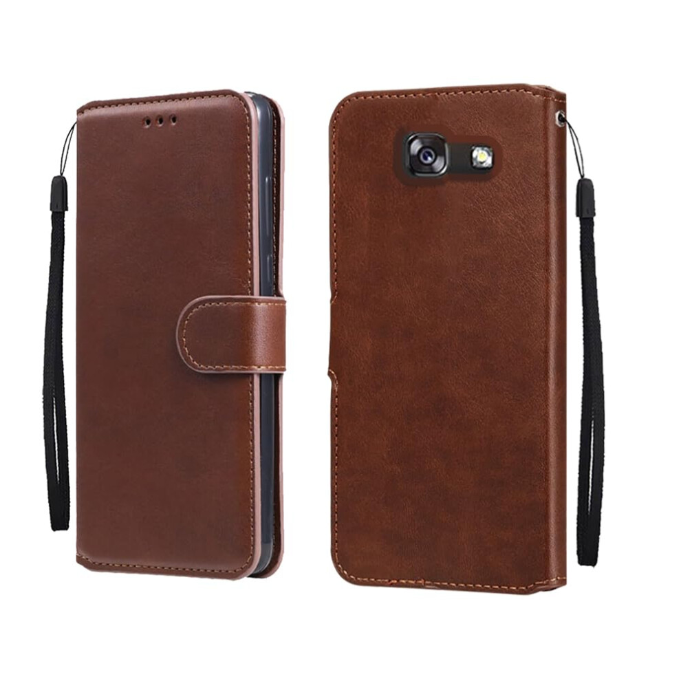 Wallet Case Pu Leather Flip Cover With Card Slots Magnetic Stand For Samsung Galaxy J5 Prime Brown 9092120139860