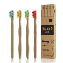 Bamboo Charcoal Toothbrush 4 Pack Soft Bristles Eco Friendly Natural Biodegradable for Adults