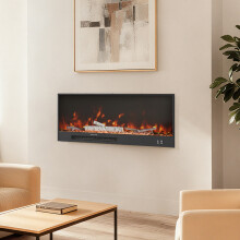 Garden Sanctuary 46.3inch Recessed Electric Fireplace - 12-Color LED Flames, WiFi & Remote Control
