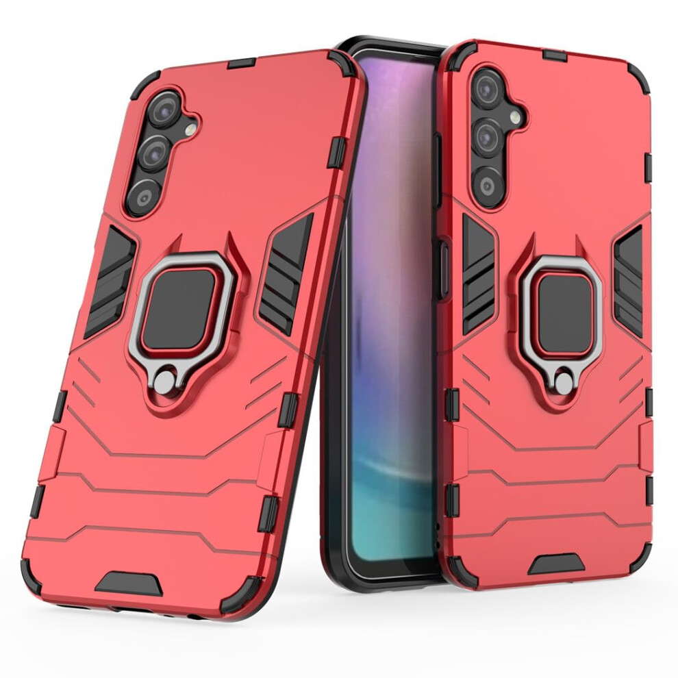 Case For Samsung Galaxy A25 5G Shockproof Dual Layer Cover With 360 Ring Kickstand And Magnetic Car Mount Red 9092120140002