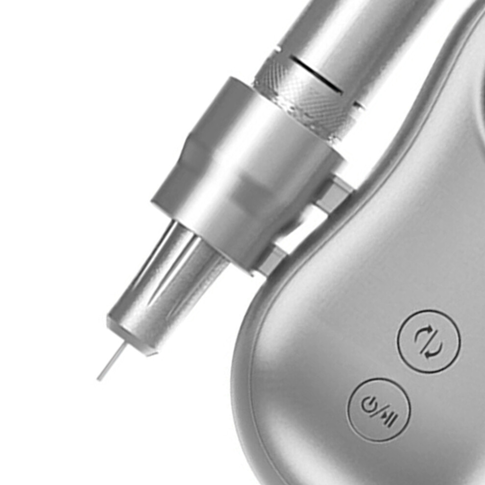 Silver 35000Rpm Usb Rechargeable Nail Drill Machine With Lcd Display & 6 Bits