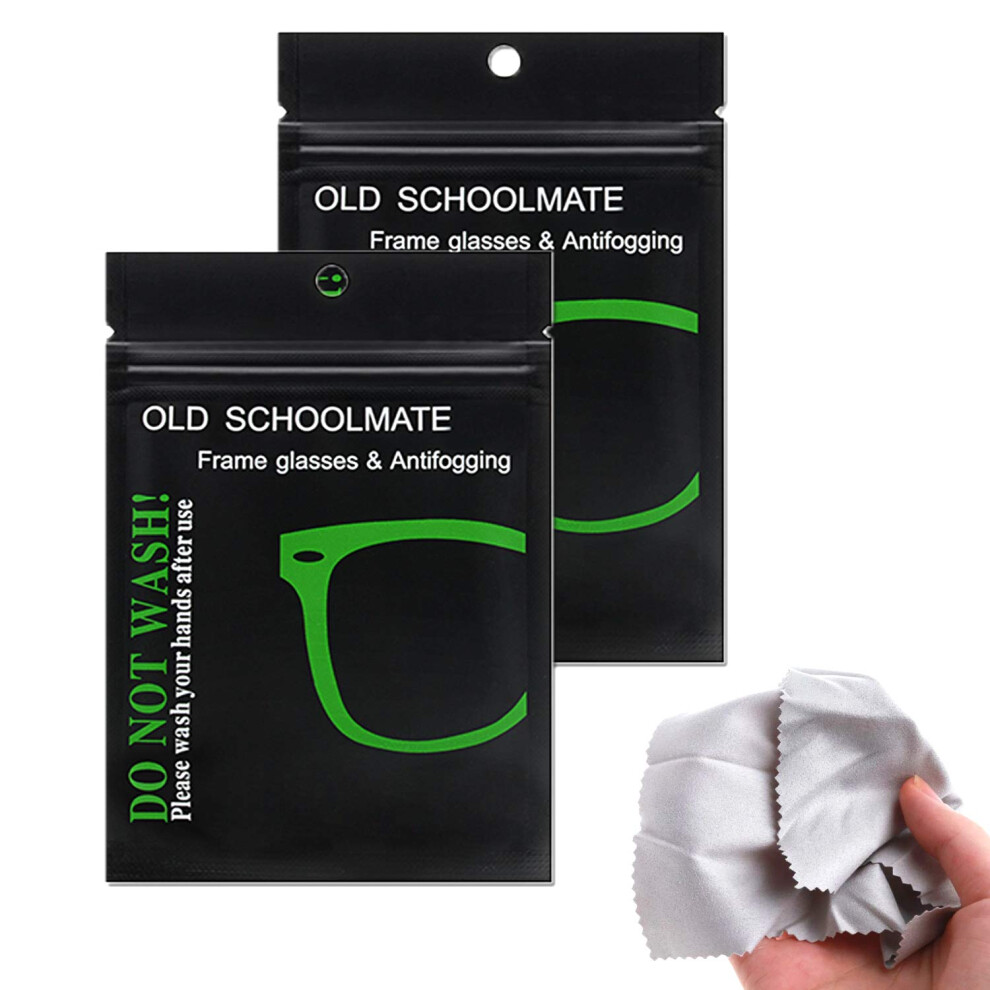 Anti Fog Wipes and Microfiber Glasses Cleaning Cloth, Reusable Dual Pack for Goggles, Mirrors, Masks