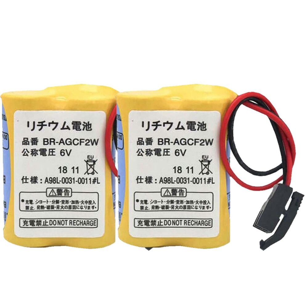 2Pack Bragcf2w 6V 2200Mah Lithium Batteries With Black Plug For Fanuc Cnc Controller Backup 9073542626466
