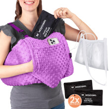 Post Mastectomy Pillow Heart 4 Pcs Set with Hand Muff and 5 Pockets for Breast Surgery Recovery