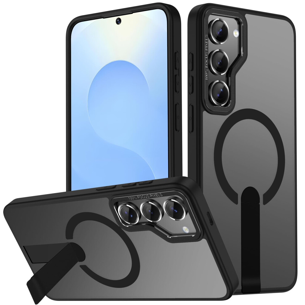 Case For Samsung Galaxy S22 Plus Magsafe Compatible Magnetic Kickstand Military Grade Shockproof Slim Protective Cover Black 9330225922612