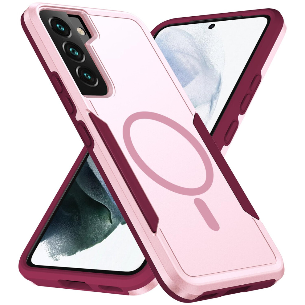 Magsafe Compatible Case For Galaxy S22 Plus With Military Grade Drop Protection, Shockproof Magnetic Cover Pink 9092120140163