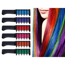 6 Colors Temporary Hair Chalk Comb Set, Washable Rainbow Shades for Kids and Adults Party Cosplay