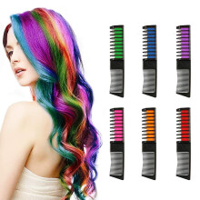 6 Color Hair Chalk Comb Set for Kids Girls Parties Birthday Cosplay, Temporary Washable Dye
