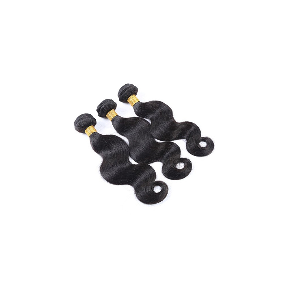 Unisex 26 Inch Virgin Human Hair Body Wave Extensions 3Pcs Lot 1B Soft Silky Peruvian Weave