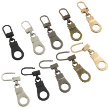 10 Pack Metal Zipper Pulls Set, Multicolor Replacement Tabs for Clothing Jackets Bags Purses, Durable Easy Clip Design