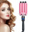 Automatic Rotating Curling Wand with LCD Display, Adjustable Temperature, Ceramic, Pink 1