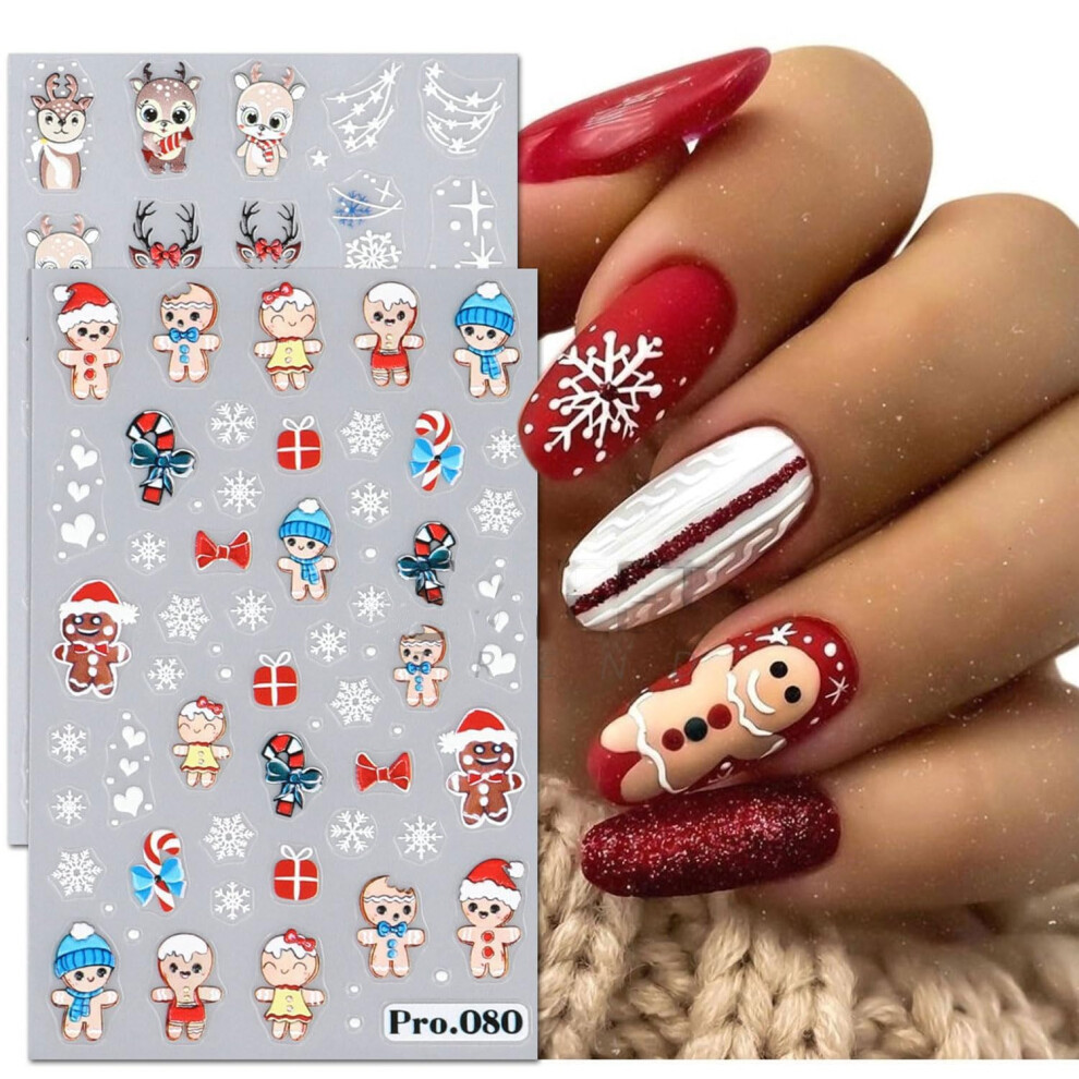 Christmas Nail Stickers 6pcs 3D SelfAdhesive Decals with 180+ Festive Designs for Xmas Parties