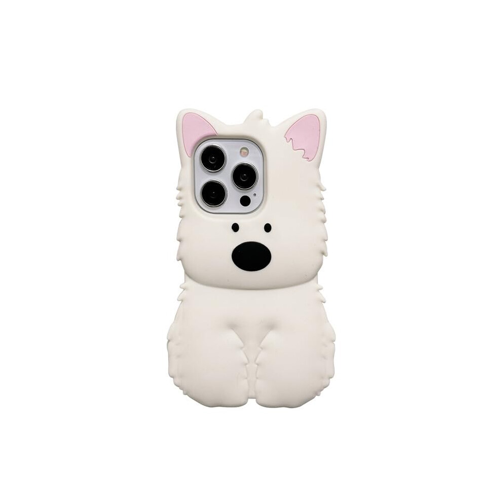 3D Westie Puppy Silicone Case For Iphone 15 Pro Max, Shockabsorbing Cute Dog Cover With Soft Grip 9330225992301