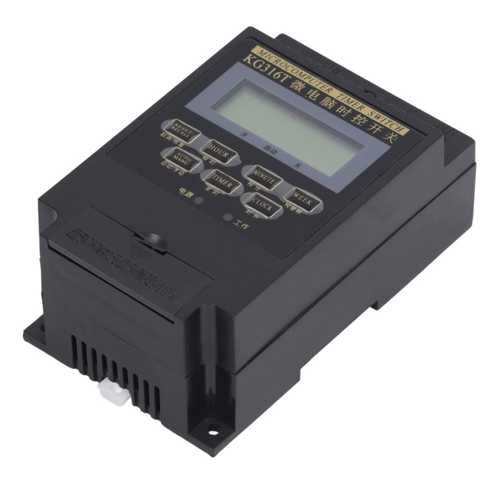 Programmable Timer Switch For Street Lamp, 8-16 Groups, 25A, Black 3381389861985