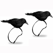 Halloween Crow Costume with Realistic Feather Shoulder Accessory for Party Decoration