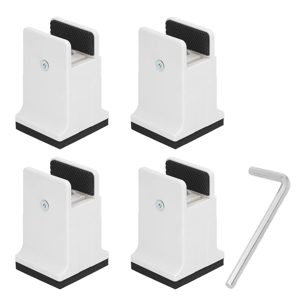 4-Piece Adjustable Rubber Furniture Risers with Screw Clamp