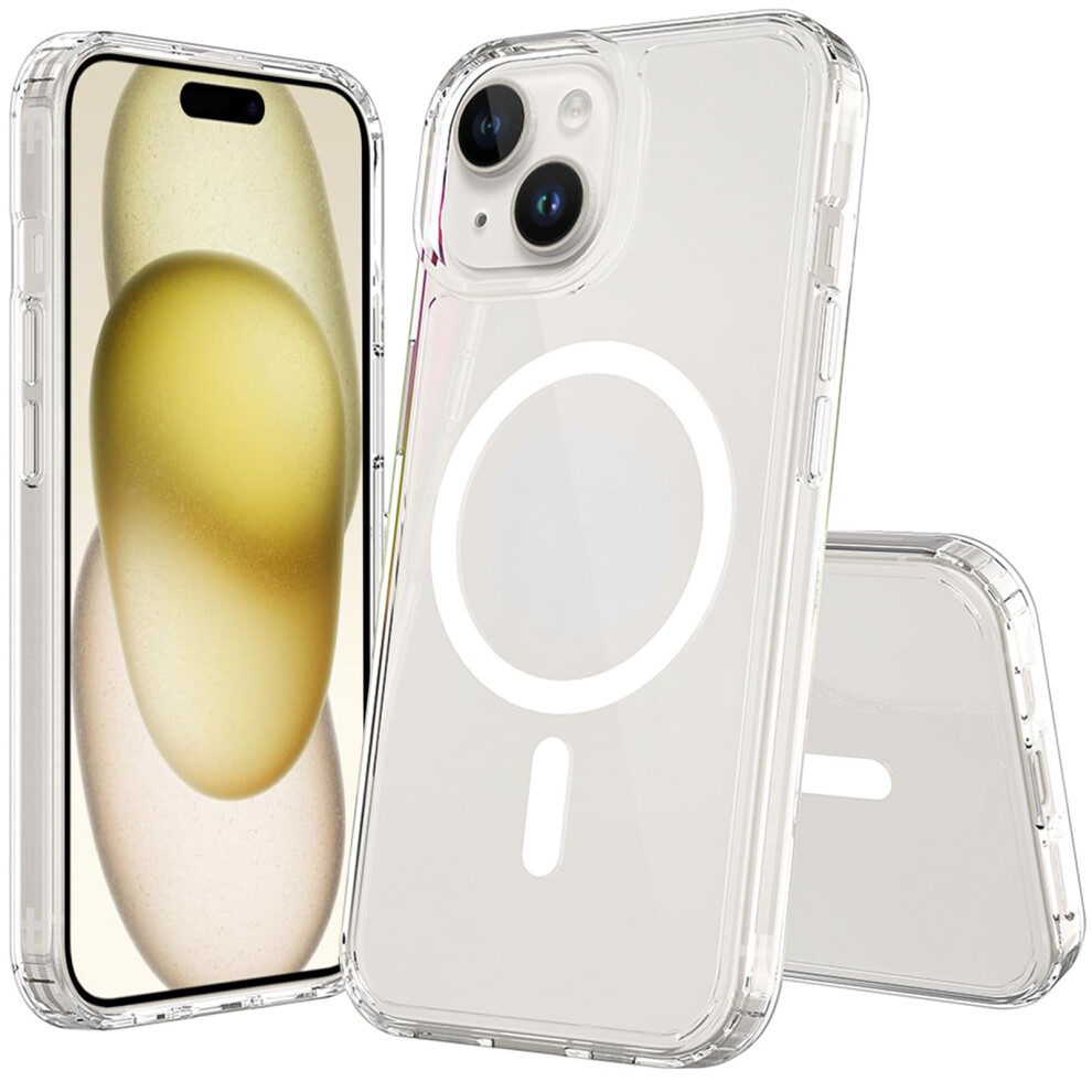 Magsafe Clear Case For Iphone 15 6.1 Inch, ShockâAbsorbing Bumper, AntiâYellowing Slim Fit 9092120140828