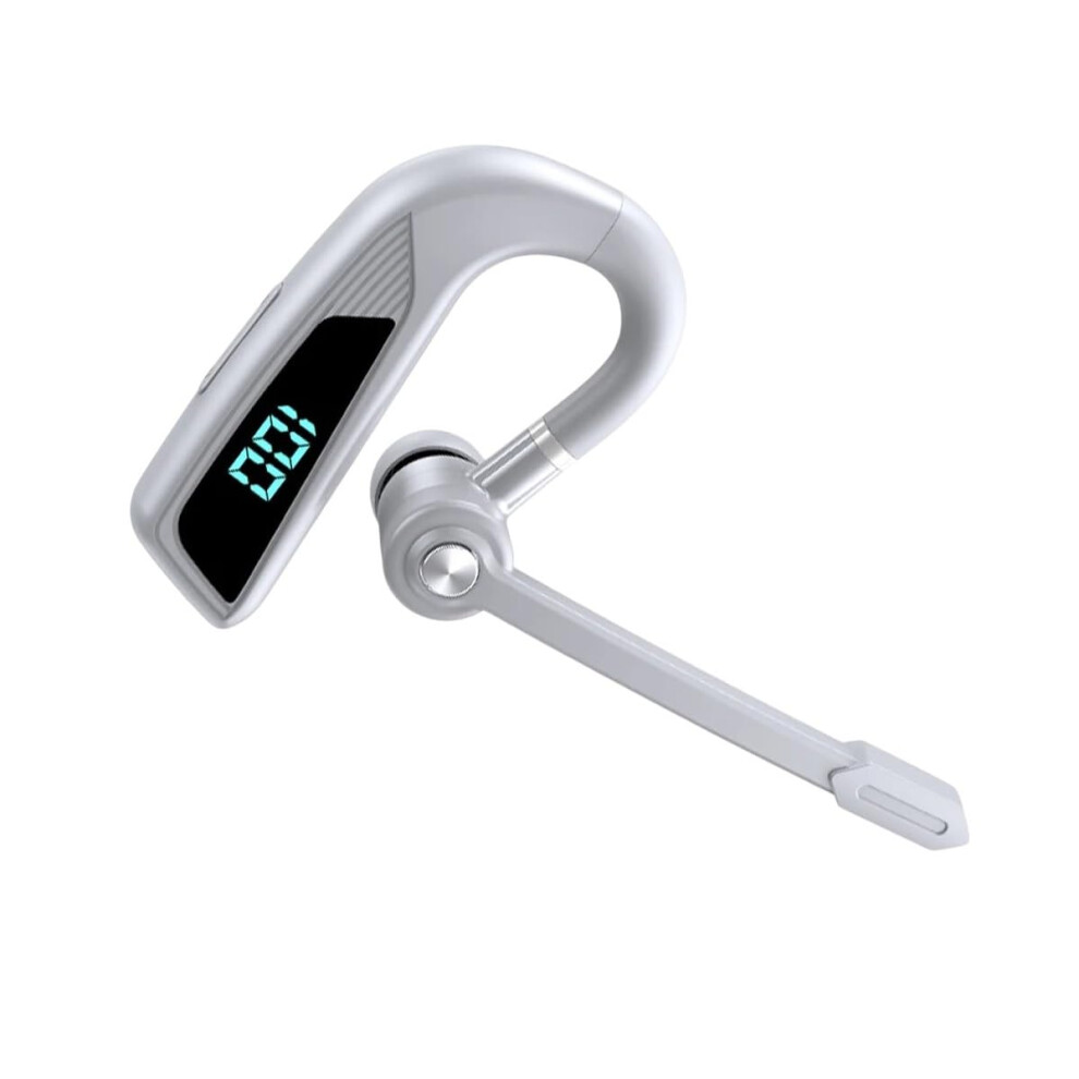 Bluetooth Headset V16 Wireless Single Ear Noise Cancelling Handsfree Earpiece For Business Calls White 9771547518495