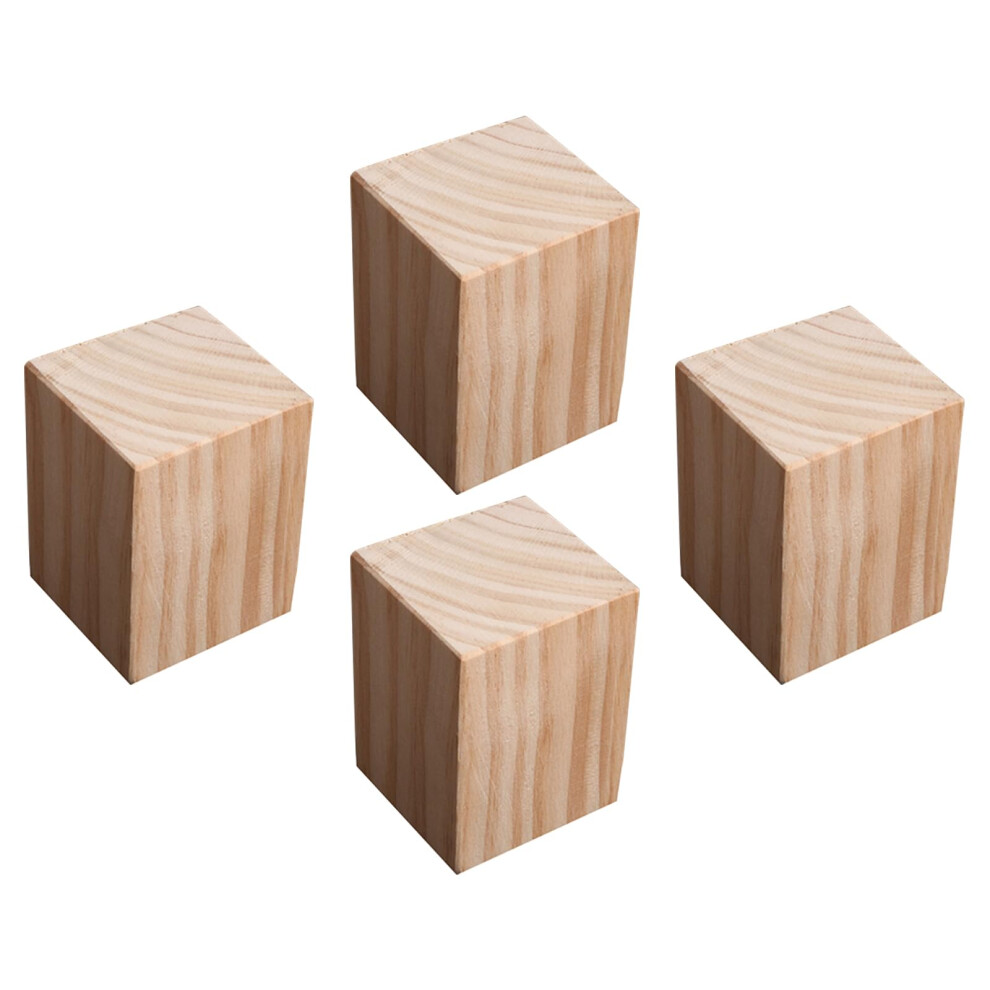Furniture Risers 4Pcs Solid Wood Square Bed And Table Risers Adjustable Height Boost 5X5x3cm 9330225891796