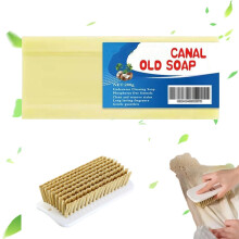 Laundry Stain Remover Bar with Brush, Coconut Oil Soap for Effective Stain Removal and Fresh Scent