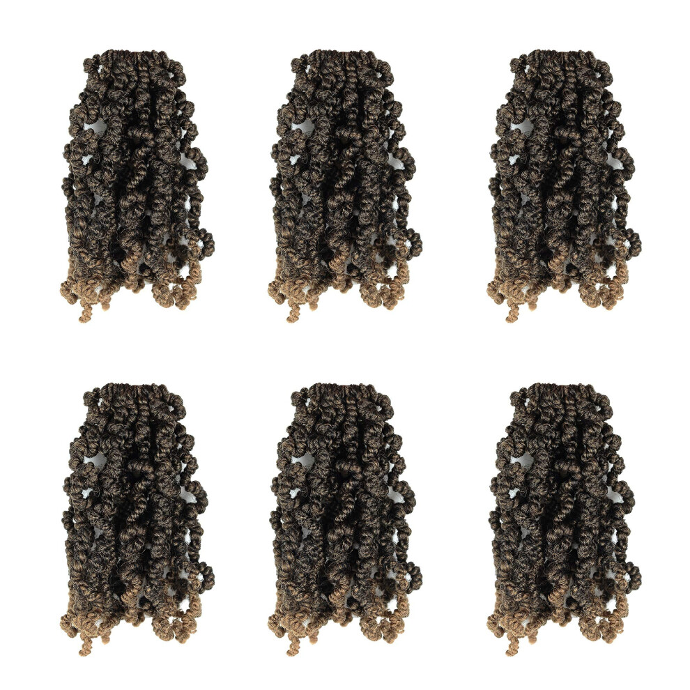 Unisex Crochet Hair 6 Packs 10 Inch Spring Twist Extensions Short Curly Prelooped Braids T27 Color