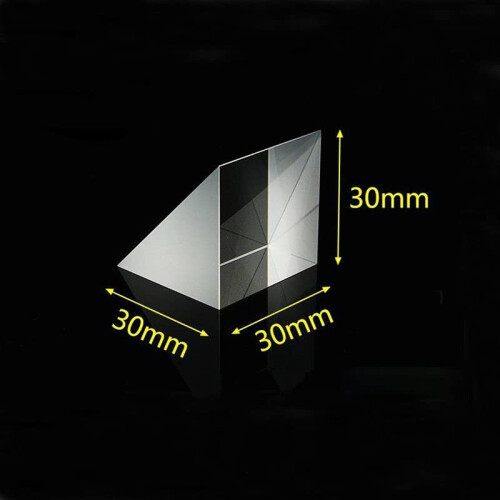 Optical Right Angle Prism 30x30x30mm with Oblique Mirror Coating for Total Internal Reflection and Precision Optics 1