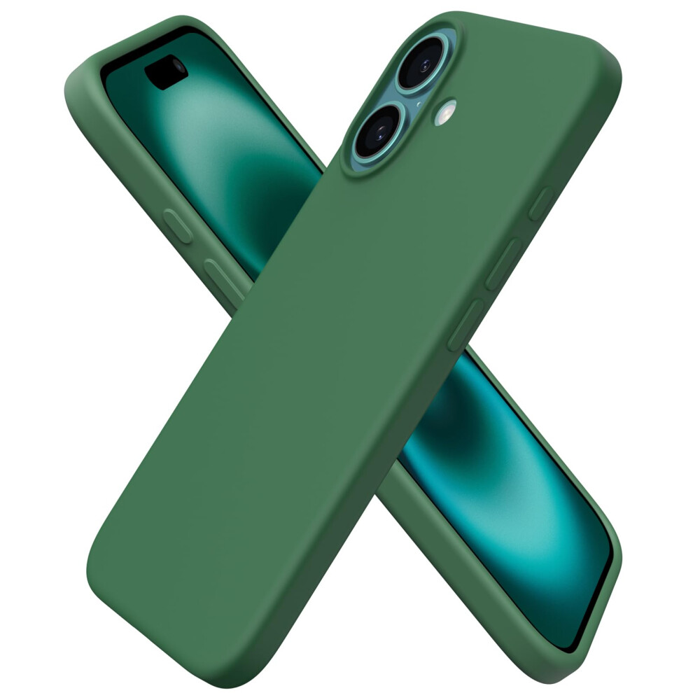 Case For Iphone 16 6.1 Inch, Slim Liquid Silicone Shockproof Cover With Duallayer Protection, Clover Green 9771547518563