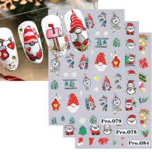 6 Sheets Christmas Nail Stickers 3D SelfAdhesive Snowflake Santa Claus Elk Snowman Nail Art Decorations
