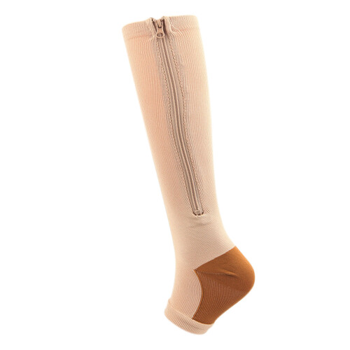 Bas de compression de sport avec fermeture éclair, taille S/M, nylon, Copper Skin/BK 2