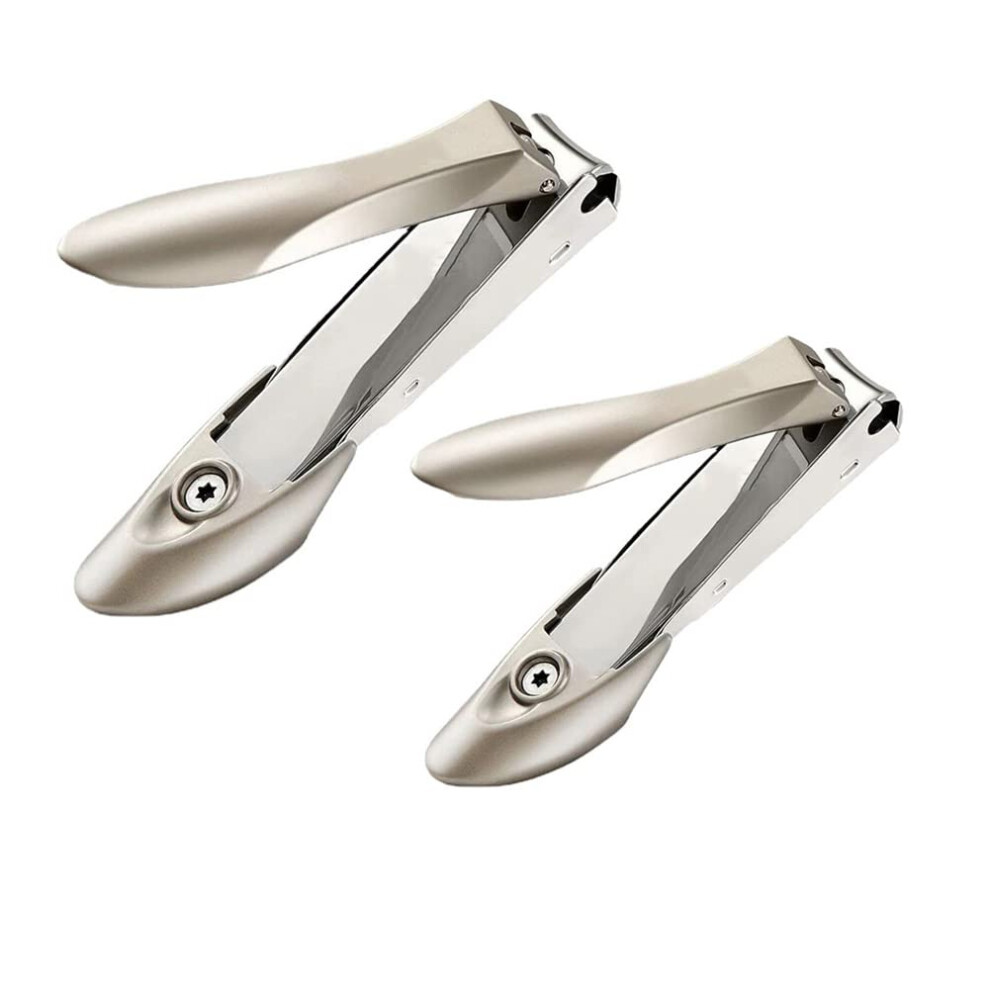 Nail Clipper for Thick Toenails with Catcher, Ergonomic Grip, Builtin File, 1 M+L Gift Set