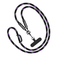 Crossbody Phone Lanyard with Patches, Braided Strap, 240W Charging Cable for Smartphones