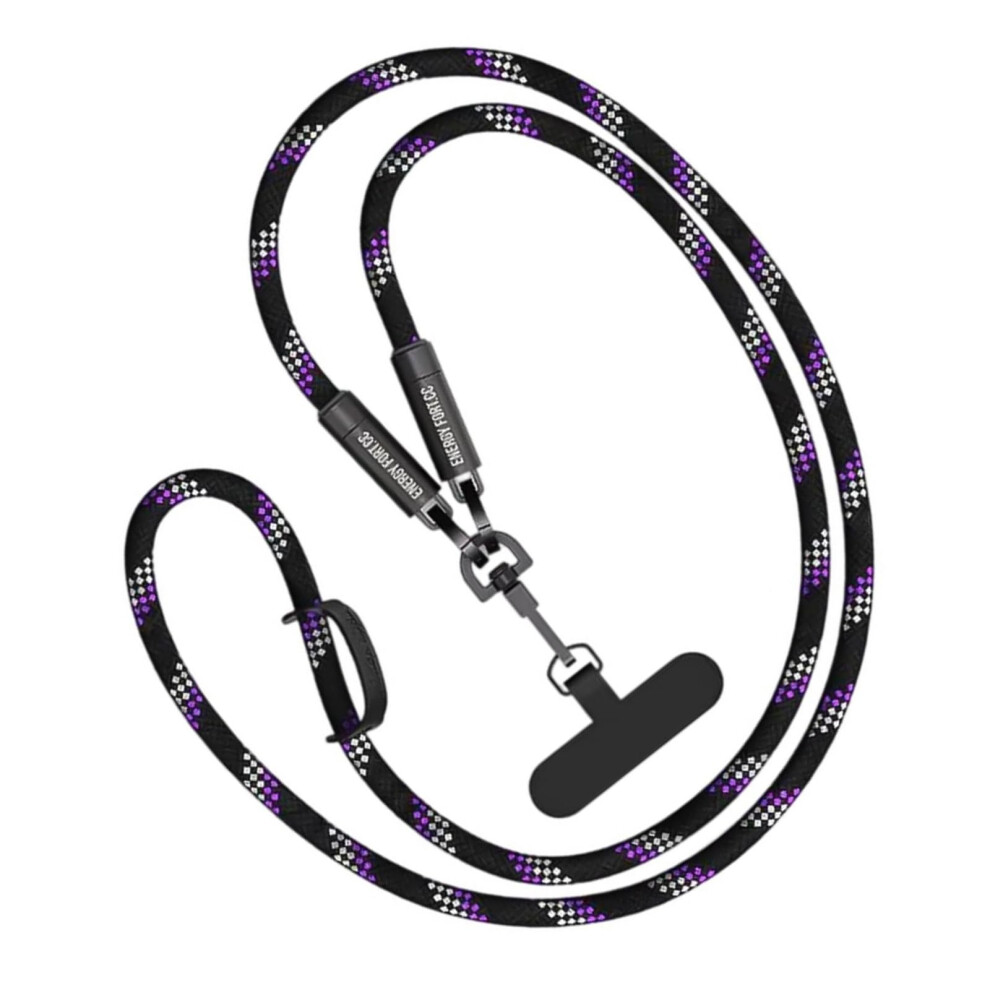 Crossbody Phone Lanyard With Patches, Braided Strap, 240W Charging Cable For Smartphones 9073542657125
