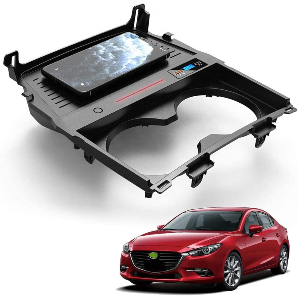 Wireless Charger For Mazda 3 Center Console 15W Fast, Qc3.0 Usb And 18W Pd, Plugin Cigarette Lighter 9092120141764